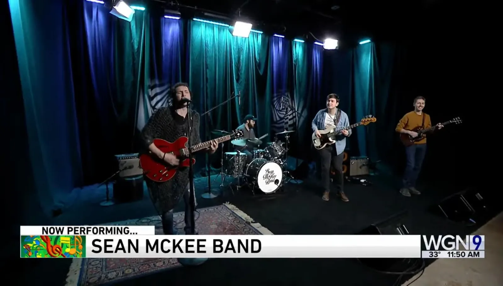 Chris Pecoraro performing live on bass with the Sean McKee Band